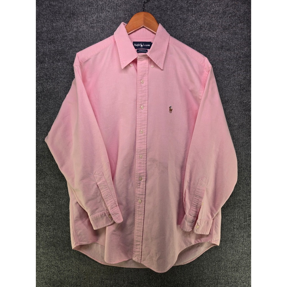 Ralph Lauren Yarmouth Mens 16.5 33 Pink Cotton Oxford Button Down Shirt